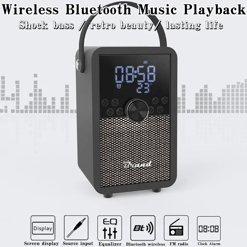 New Portable Retro Wooden Bluetooth Speakers High-quality TF Card FM Radio Bluetooth Sound Multifunctional Clock Alarm Speaker
New Portable Retro Wooden Bluetooth Speakers High-quality TF Card FM Radio Bluetooth Sound Multifunctional Clock Alarm Speaker
