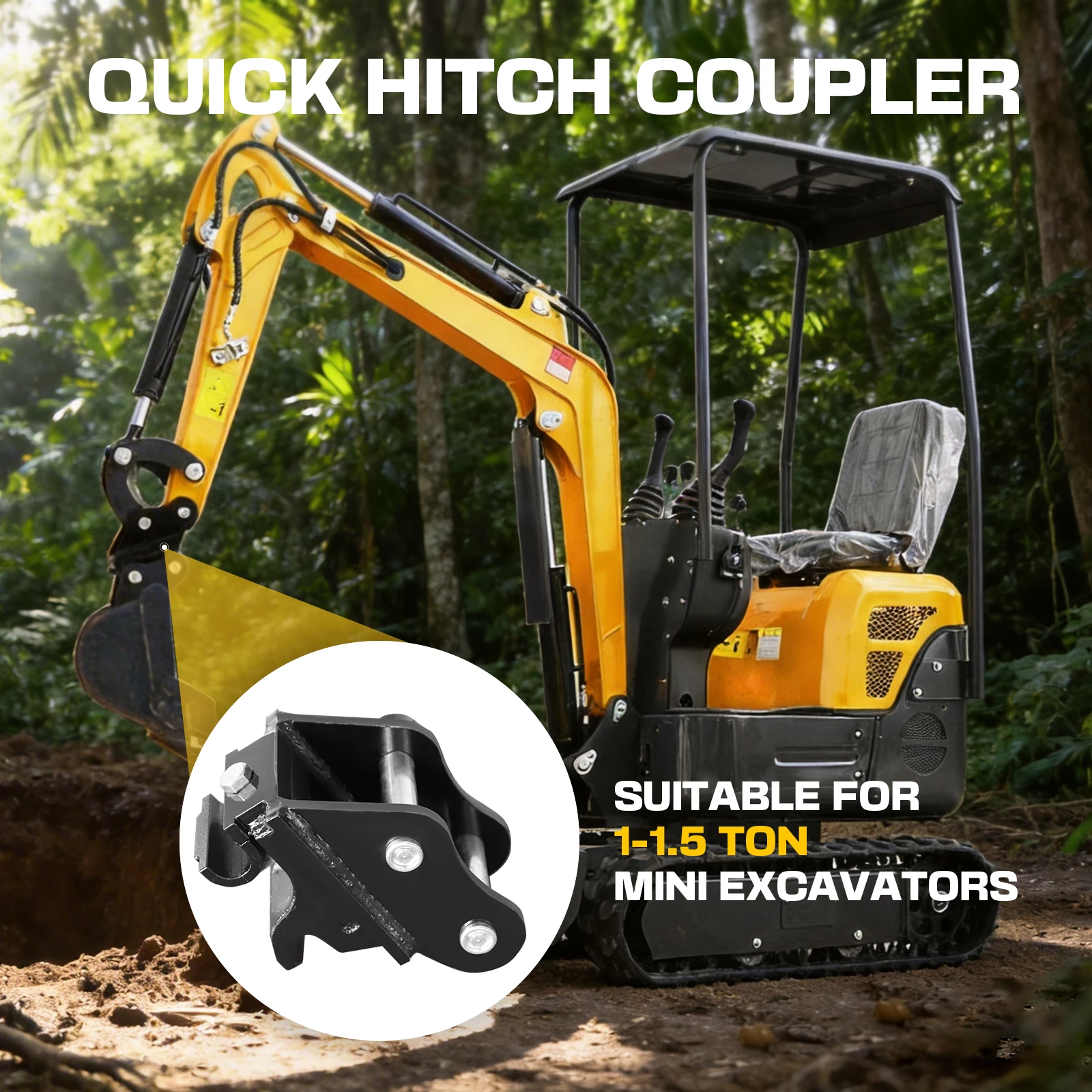 Mini Excavator Mechanical Quick Coupler, Universal Quick Hitch for 1-1.5Ton Small Digger Attachments
Mini Excavator Mechanical Quick Coupler, Universal Quick Hitch for 1-1.5Ton Small Digger Attachments