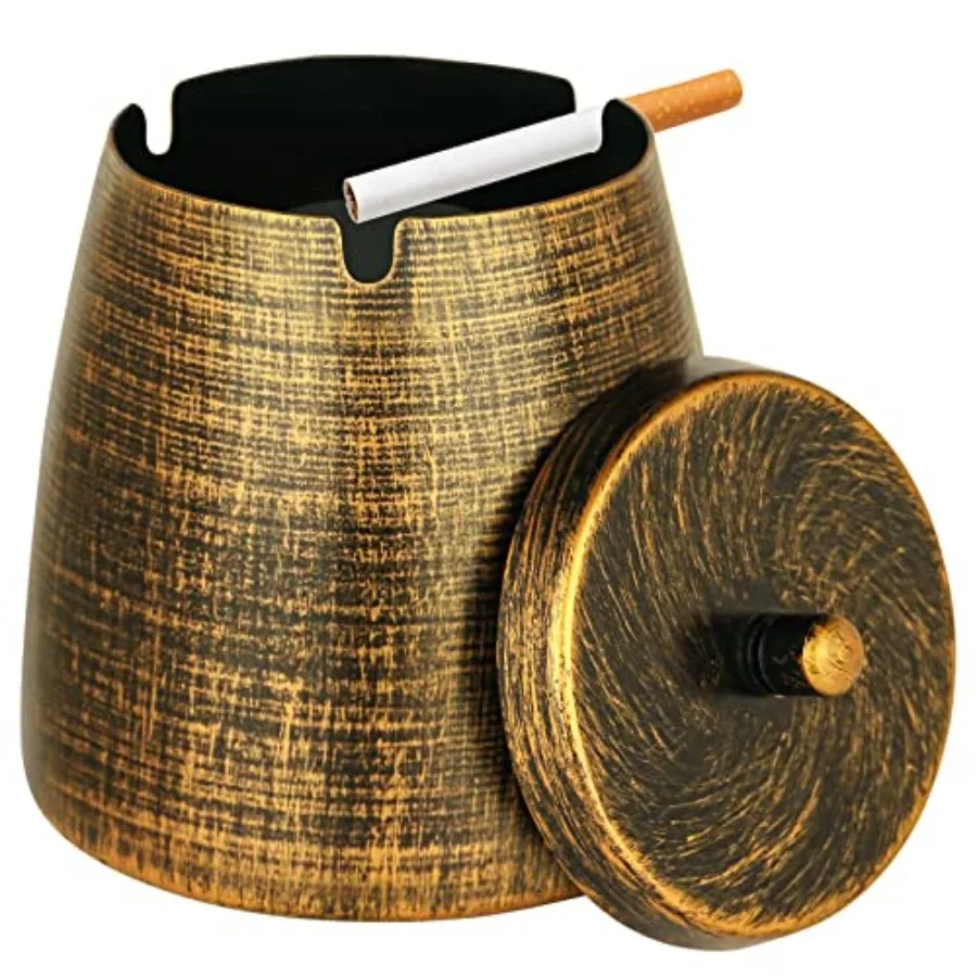 Smokeless Ashtray with Lid for Cigarettes Outdoor Indoor, Retro Ash tray Metal Iron Can Copper Vintage Decor, Windproof Rainpro
Smokeless Ashtray with Lid for Cigarettes Outdoor Indoor, Retro Ash tray Metal Iron Can Copper Vintage Decor, Windproof Rainpro