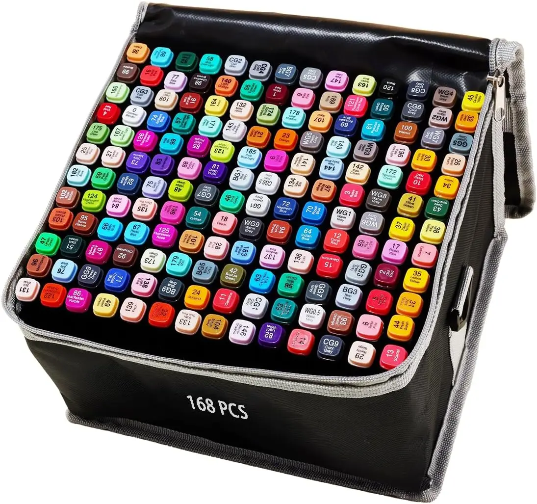 168 Colors Dual Tip Alcohol Markers for Drawing, Coloring, and Painting - Perfect for Artists, Kids, Students
168 Colors Dual Tip Alcohol Markers for Drawing, Coloring, and Painting - Perfect for Artists, Kids, Students