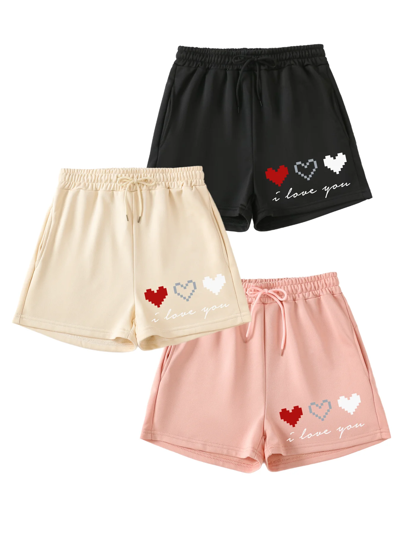 Set of 3 standard women's casual sports print shorts with pocket rope casual sports jogging bottoms
Set of 3 standard women's casual sports print shorts with pocket rope casual sports jogging bottoms