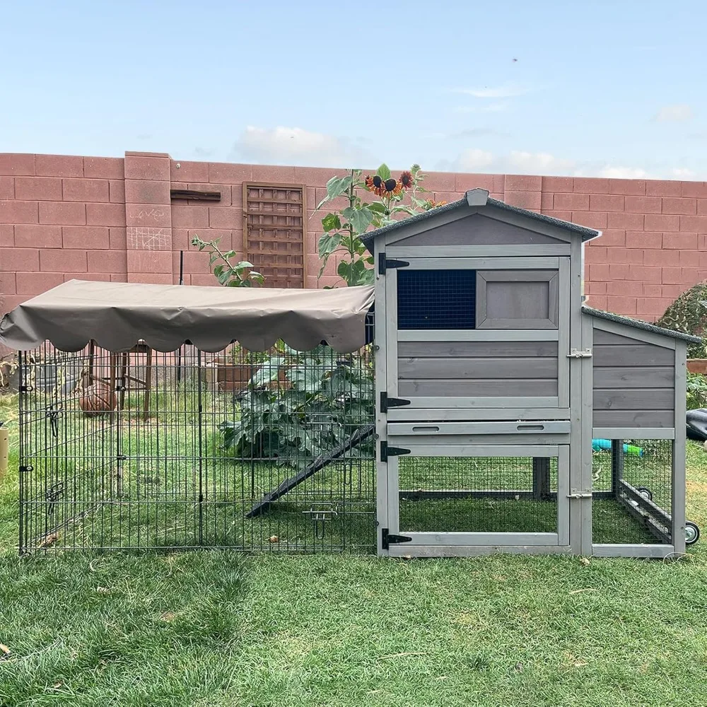 Chicken Coop with Wheels Mobile Hen House Poultry Cage for 2-4 Chickens with Metal Run and Nesting Box 79 L
Chicken Coop with Wheels Mobile Hen House Poultry Cage for 2-4 Chickens with Metal Run and Nesting Box 79 L