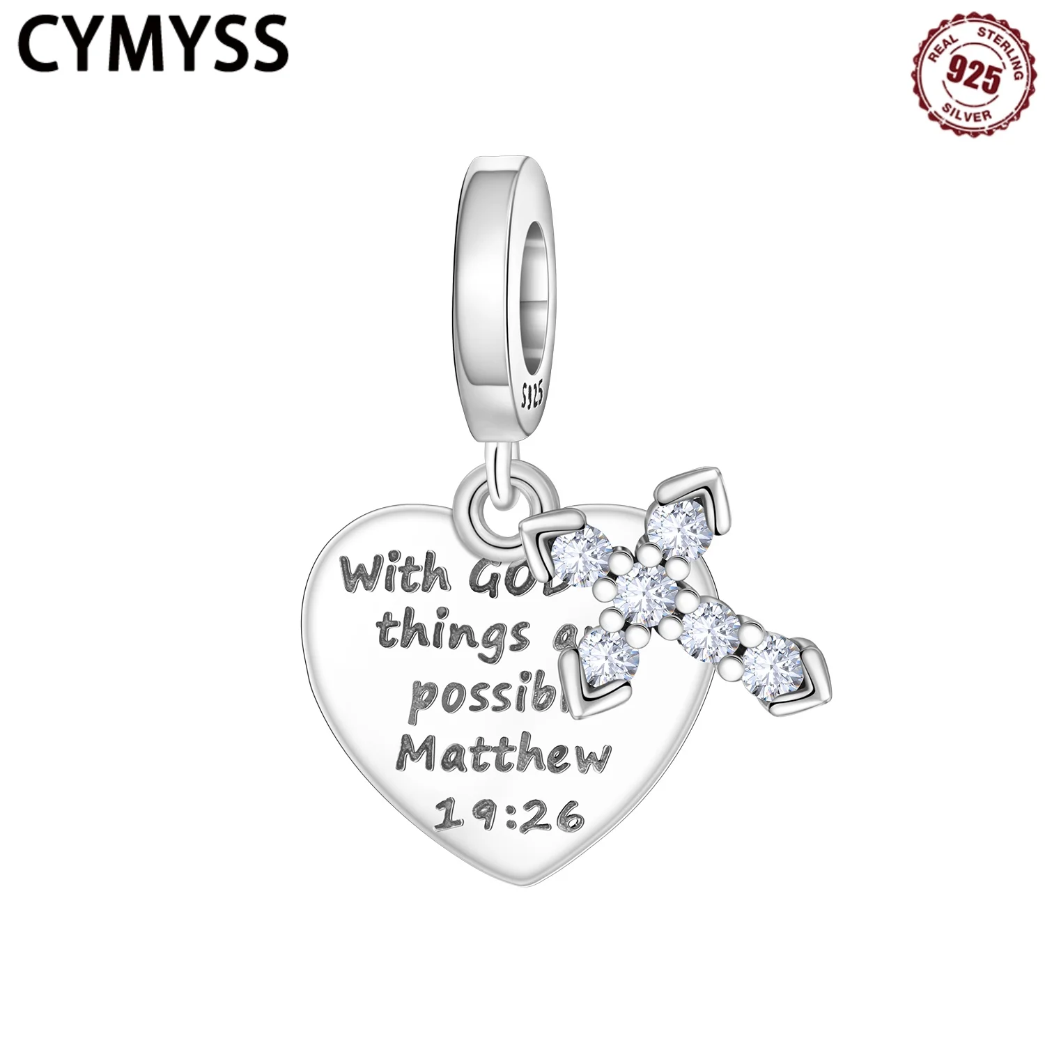 CYMYSS 925 Sterling Silver Bible Cross Pendant Religious Symbol Original Beads Suitable For DIY Jewelry Inlay Pendant
CYMYSS 925 Sterling Silver Bible Cross Pendant Religious Symbol Original Beads Suitable For DIY Jewelry Inlay Pendant