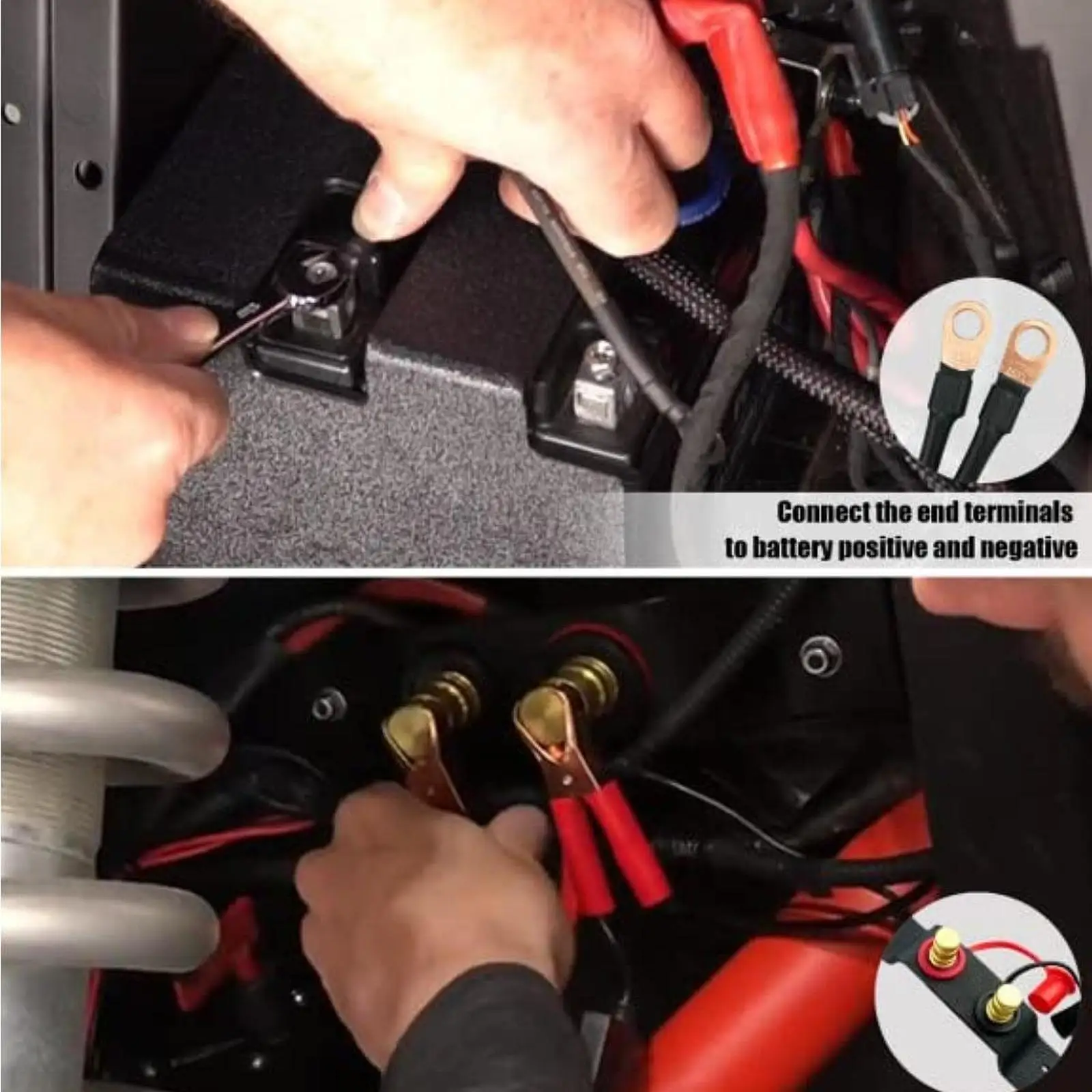 Remote Battery Charging Jumper Post Kit 4AWG Copper Cable with Protective Cap for Secure Car Battery Terminals Extension
Remote Battery Charging Jumper Post Kit 4AWG Copper Cable with Protective Cap for Secure Car Battery Terminals Extension
