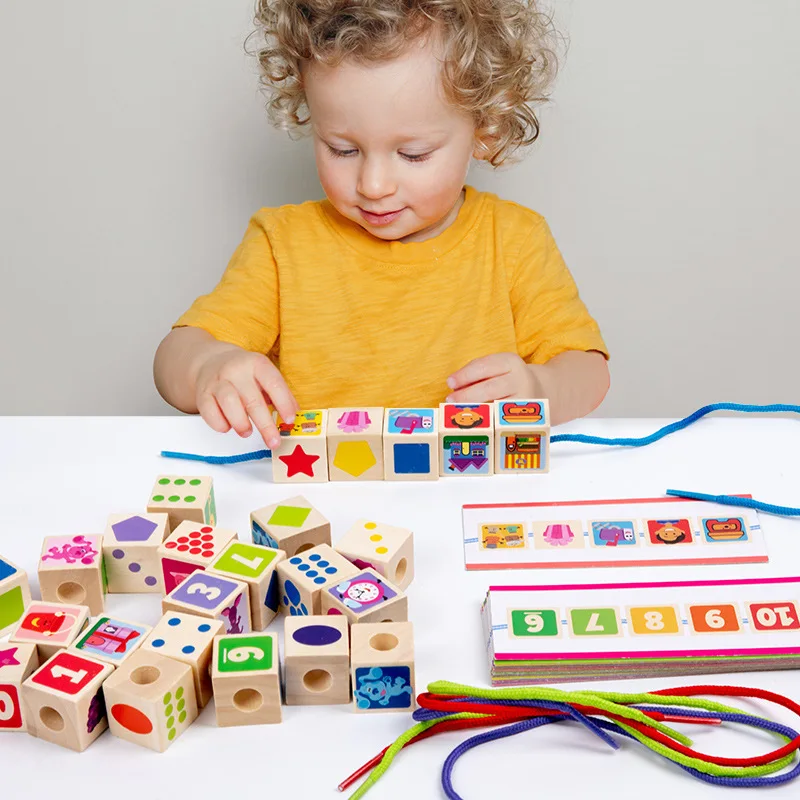 Montessori Threading Toy Children Beaded Blocks Wooden Threading Toys Early Education Creative Cognition Games Toys For Kids
Montessori Threading Toy Children Beaded Blocks Wooden Threading Toys Early Education Creative Cognition Games Toys For Kids