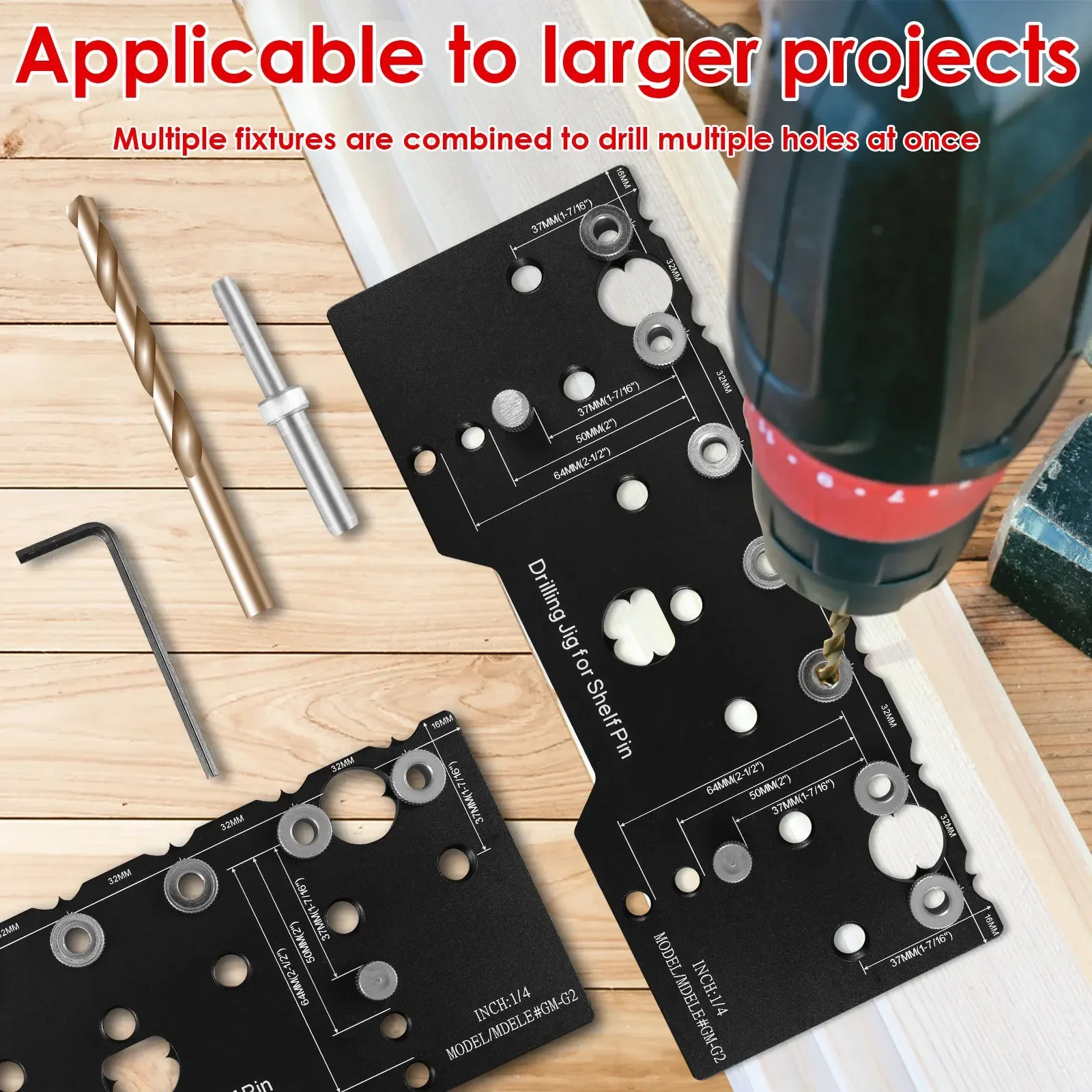 Shelf Pin Jig 1/4Inch Shelf Pin Drilling Guide Precise Cabinet Mounting Template Jig 32mm Woodworking Straight Hole Drilling Jig
Shelf Pin Jig 1/4Inch Shelf Pin Drilling Guide Precise Cabinet Mounting Template Jig 32mm Woodworking Straight Hole Drilling Jig