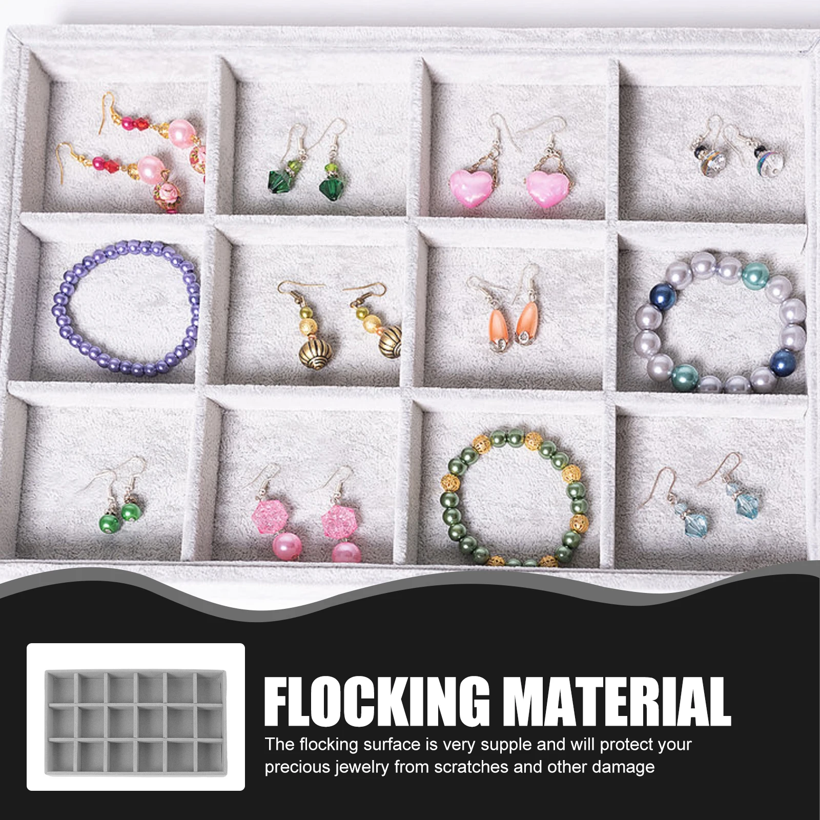 2pcs Jewelry Organizer Flocking Surface Ring Earring Storage Tray Compartment Jewelry Tray For Drawer Home Store Display
2pcs Jewelry Organizer Flocking Surface Ring Earring Storage Tray Compartment Jewelry Tray For Drawer Home Store Display