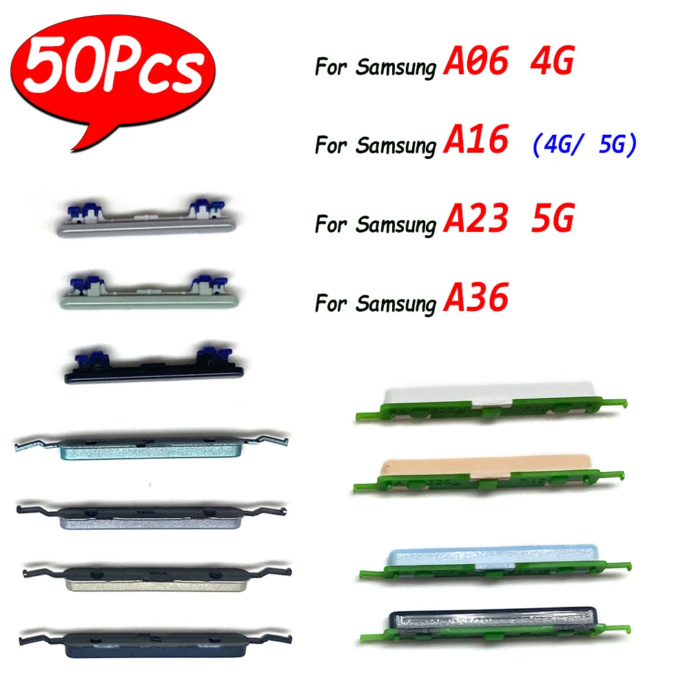 50Pcs,NEW For Samsung A06 A16 A23 4G 5G A36 Side Volume Button + Power ON / OFF Buttton Key Set Replacement Parts
50Pcs,NEW For Samsung A06 A16 A23 4G 5G A36 Side Volume Button + Power ON / OFF Buttton Key Set Replacement Parts
