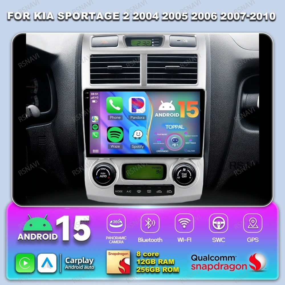 Android 15 Car Radio For Kia Sportage 2 2004 2005 2006 2007-2010 QLED DSP 4G LTE Multimedia Autoradio GPS DVD Stereo BT AUTO
Android 15 Car Radio For Kia Sportage 2 2004 2005 2006 2007-2010 QLED DSP 4G LTE Multimedia Autoradio GPS DVD Stereo BT AUTO