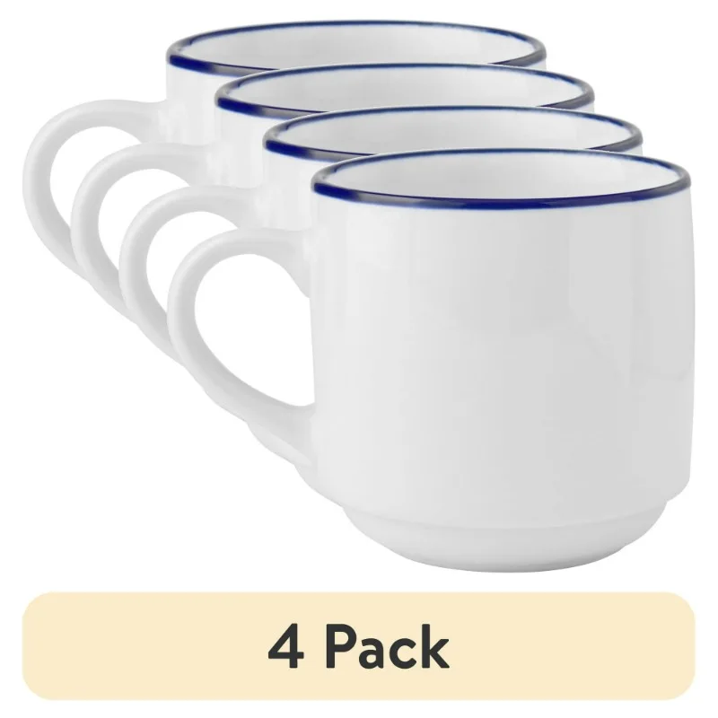 Blue Rim 4Pack Stoneware Mug Ceramic Tea Coffee Cup Hot Drink Mug Home Kitchen Office Breakfast Drinkware
Blue Rim 4Pack Stoneware Mug Ceramic Tea Coffee Cup Hot Drink Mug Home Kitchen Office Breakfast Drinkware