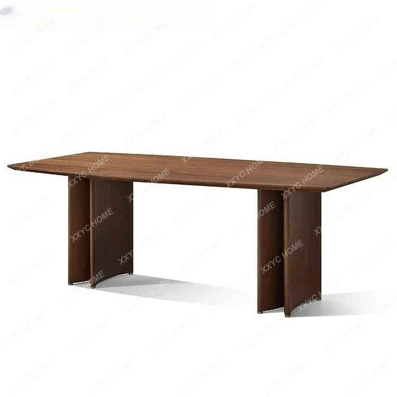 Land moon semicircle black walnut long dining table wabi sandy wind solid wood rectangular restaurant table
Land moon semicircle black walnut long dining table wabi sandy wind solid wood rectangular restaurant table