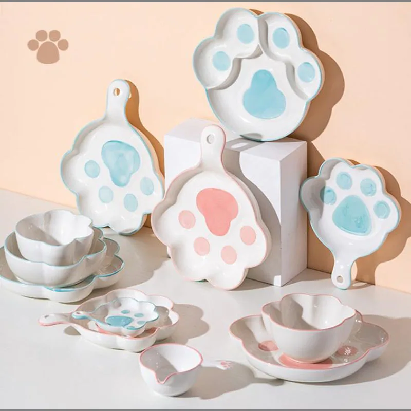European Ceramic Western Steak Plate Cartoon Cat's Paw Dinner Plate Kitchen Handle Baking Tray Fruit Salad Dessert Dish Cutlery
European Ceramic Western Steak Plate Cartoon Cat's Paw Dinner Plate Kitchen Handle Baking Tray Fruit Salad Dessert Dish Cutlery