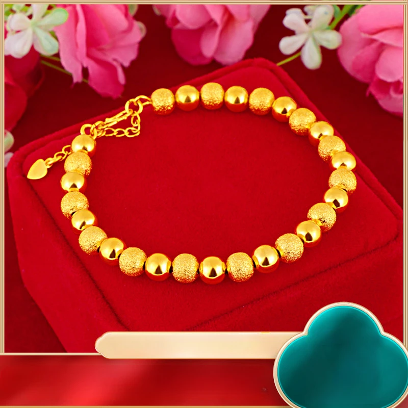 Pure Gold Yellow Jewelry Gold One Light One Transfer Bead Bracelet Women's Gold Handwear New Product Accessories
Pure Gold Yellow Jewelry Gold One Light One Transfer Bead Bracelet Women's Gold Handwear New Product Accessories