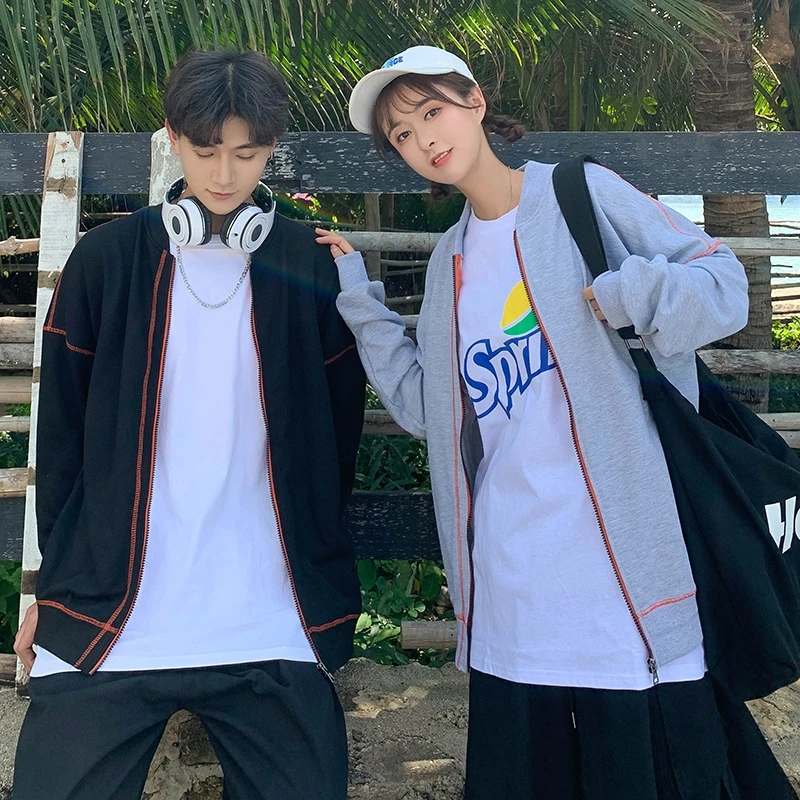 Bomber Baseball Jacket Loose Cardigan Coat Men's Spring Autumn Jacket Japanese Harajuku Black Zip Sweatshirt Oversized Hoodie
Bomber Baseball Jacket Loose Cardigan Coat Men's Spring Autumn Jacket Japanese Harajuku Black Zip Sweatshirt Oversized Hoodie