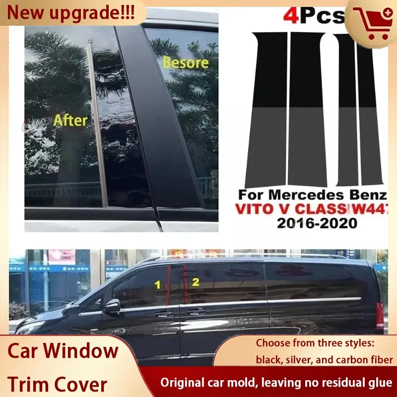 For Mercedes Benz VITO V CLASS W447 2016-2020 BC Column Sticker 4Pcs Black Car Pillar Posts Door Window Trim Cover
For Mercedes Benz VITO V CLASS W447 2016-2020 BC Column Sticker 4Pcs Black Car Pillar Posts Door Window Trim Cover