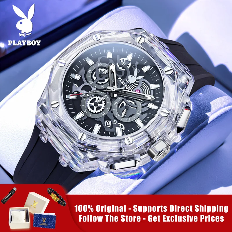 PLAYBOY 3082 Brand original authentic watches for man luxury Plastic case, silicone strap, multifunctional quartz men's watch
PLAYBOY 3082 Brand original authentic watches for man luxury Plastic case, silicone strap, multifunctional quartz men's watch