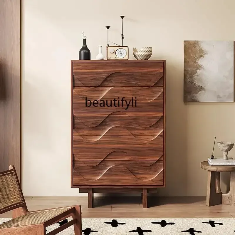 xzqNordic entrance living room bedroom storage black walnut drawer decorative cabinet
xzqNordic entrance living room bedroom storage black walnut drawer decorative cabinet