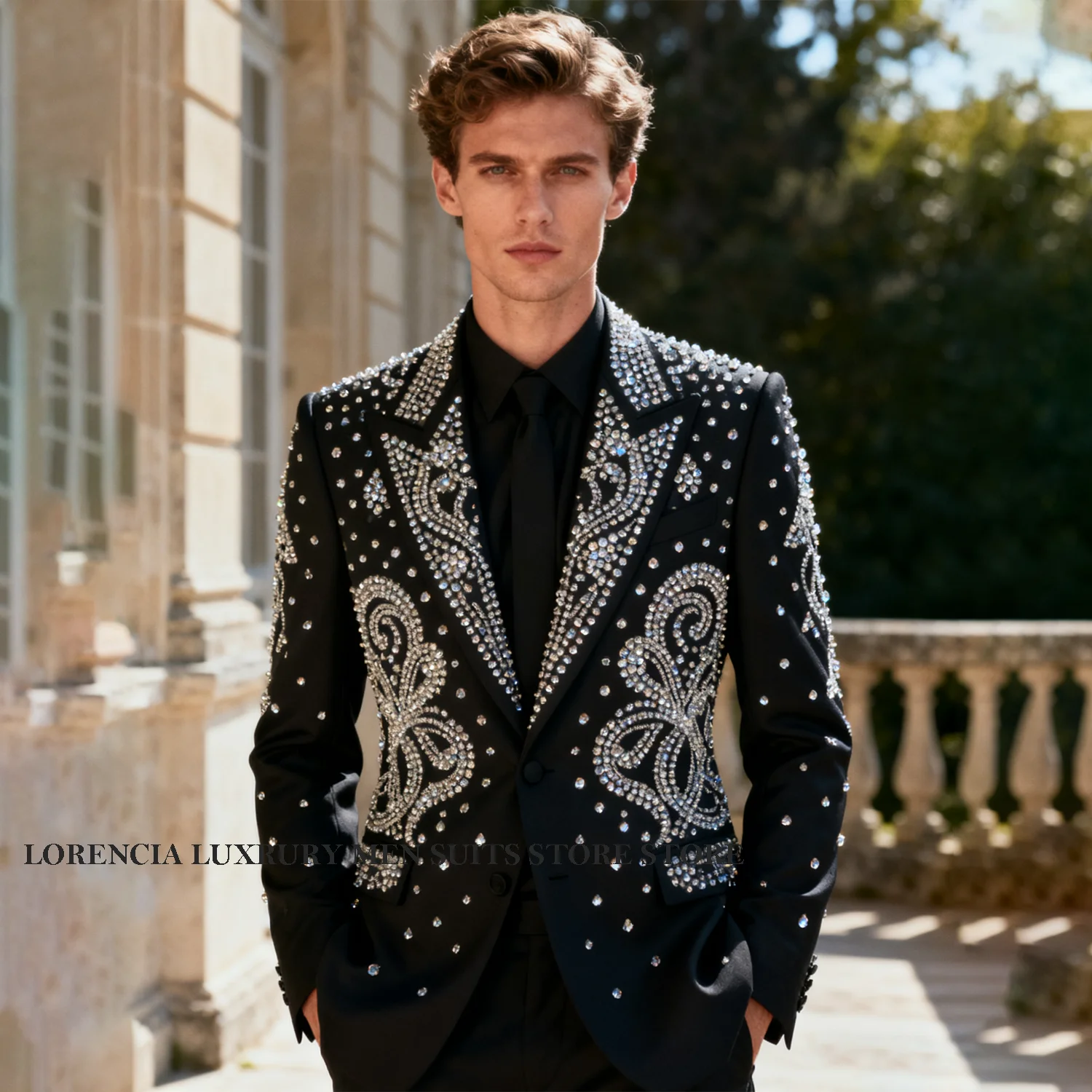 Handsome Men Suits High End Rhinestones Beaded Groom 2 Pieces Sets Tuxedos Diamond Male Customized Party Prom Blazer Ropa Hombre
Handsome Men Suits High End Rhinestones Beaded Groom 2 Pieces Sets Tuxedos Diamond Male Customized Party Prom Blazer Ropa Hombre