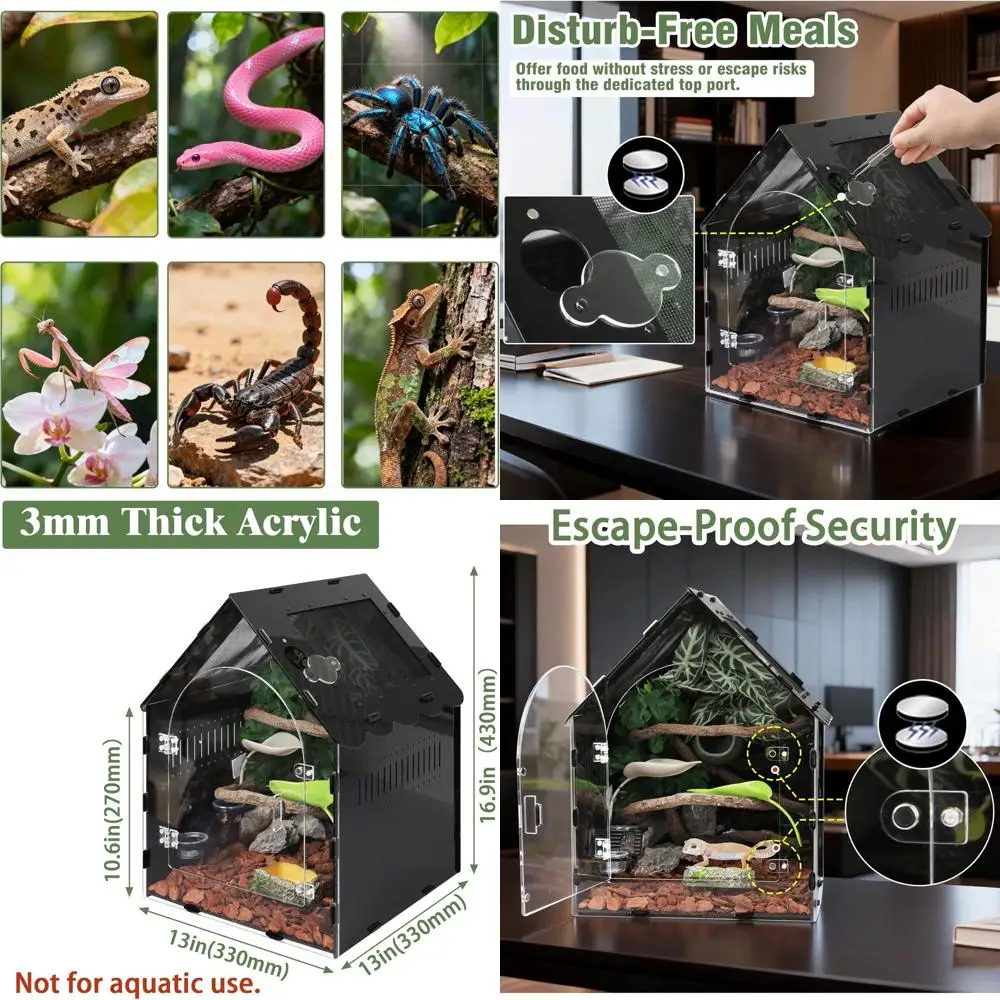 Акриловый магнитный передний террариум, 12,4x12,4x16,2, для гекконов, тарантул, скорпионов и орпоральных домашних животных
Акриловый магнитный передний террариум, 12,4x12,4x16,2, для гекконов, тарантул, скорпионов и орпоральных домашних животных
