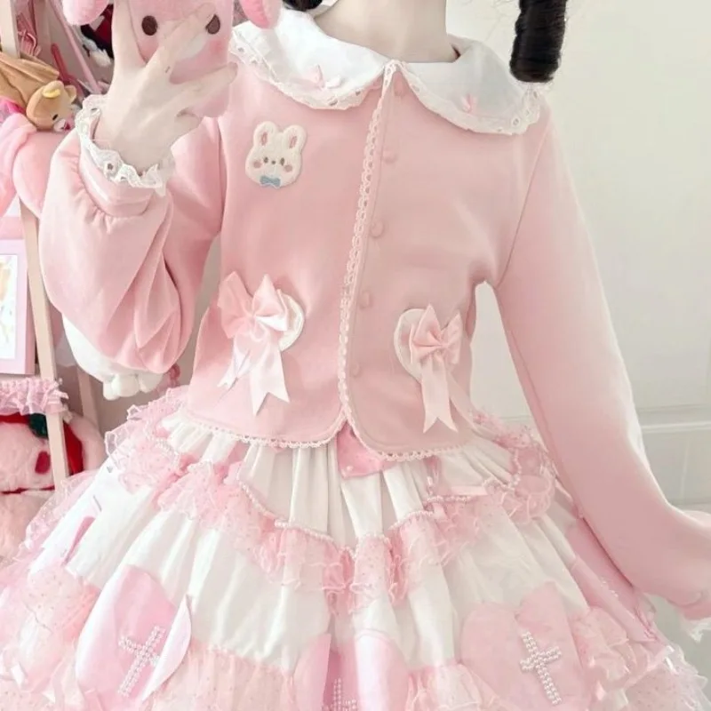 Japanese Sweet Lolita Bow Lace Shirts Women Y2k Kawaii Embroidery Slim Blouses Party Fashion Long Sleeve Design Tops Chic New
Japanese Sweet Lolita Bow Lace Shirts Women Y2k Kawaii Embroidery Slim Blouses Party Fashion Long Sleeve Design Tops Chic New