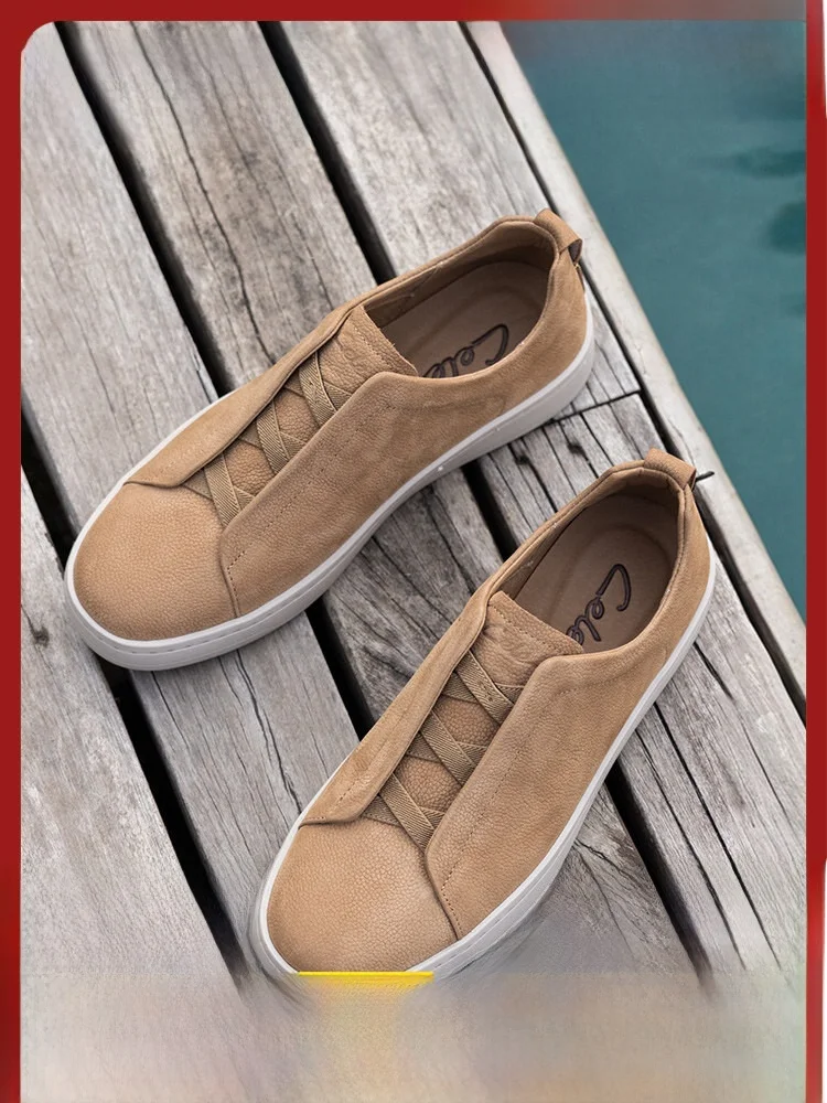 Casual Leather Loafers Men's Shoes Lightweight Easy Wear Fashionable Trendy Board Shoes Breathable round Toe Rubber Outsole
Casual Leather Loafers Men's Shoes Lightweight Easy Wear Fashionable Trendy Board Shoes Breathable round Toe Rubber Outsole