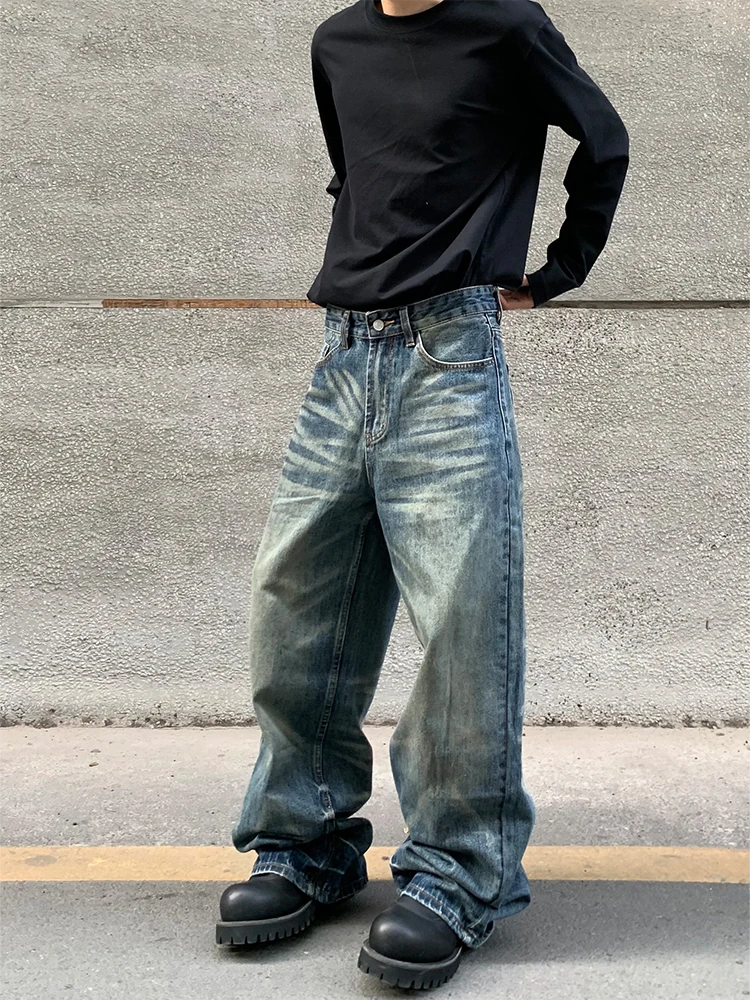 American Street Sle Vintage Waed Wide Leg Jeans Men's Loose Fit Straight Cut Denim Pants Hip Hop Retro Slimming Trousers
American Street Sle Vintage Waed Wide Leg Jeans Men's Loose Fit Straight Cut Denim Pants Hip Hop Retro Slimming Trousers