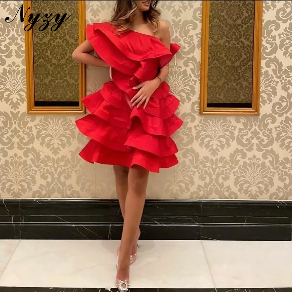 NYZY P194 One Shoulder Taffeta Ruffles Short Prom Dresses 2025 Red Evening Cocktail Party Gowns Customized
NYZY P194 One Shoulder Taffeta Ruffles Short Prom Dresses 2025 Red Evening Cocktail Party Gowns Customized