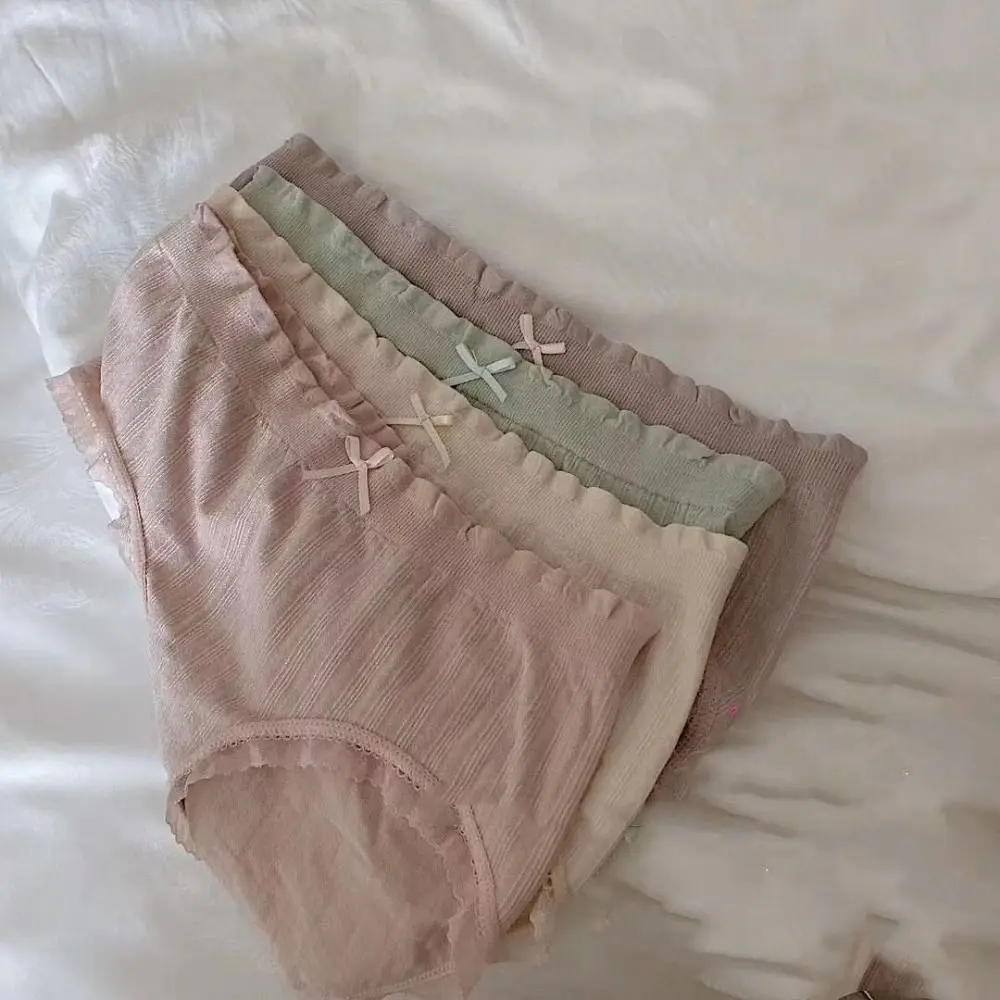 4Pcs Soft Mid Waist Lace Bowknot Panties Thin Underpants Seamless Briefs Lingerie Cotton Crotch Underwear for Women Gifts
4Pcs Soft Mid Waist Lace Bowknot Panties Thin Underpants Seamless Briefs Lingerie Cotton Crotch Underwear for Women Gifts