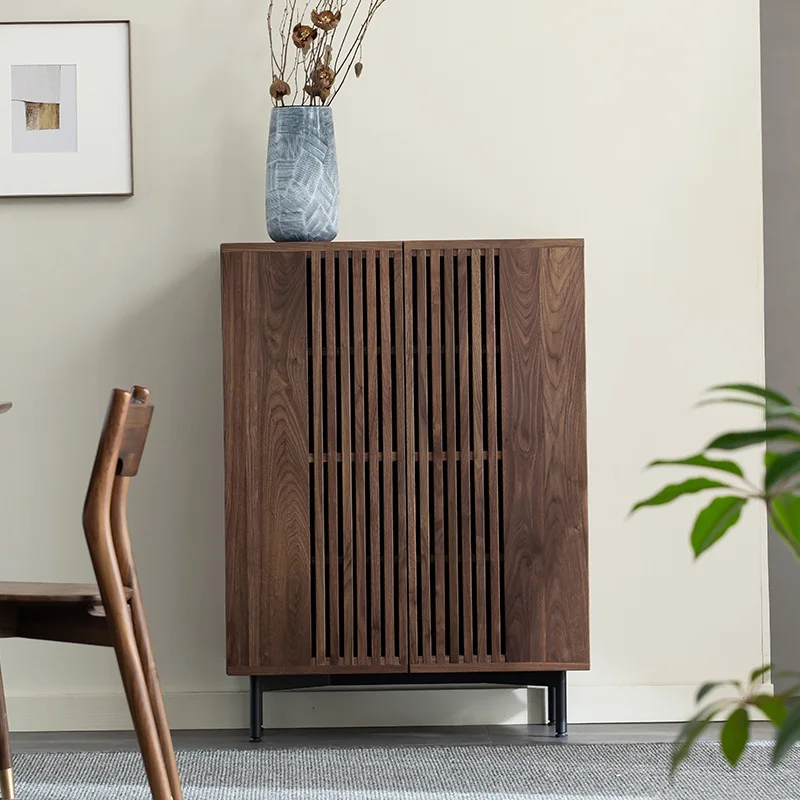Black walnut grille shoe cabinet, foyer, porch cabinet, large space, breathable household door shoe rack
Black walnut grille shoe cabinet, foyer, porch cabinet, large space, breathable household door shoe rack