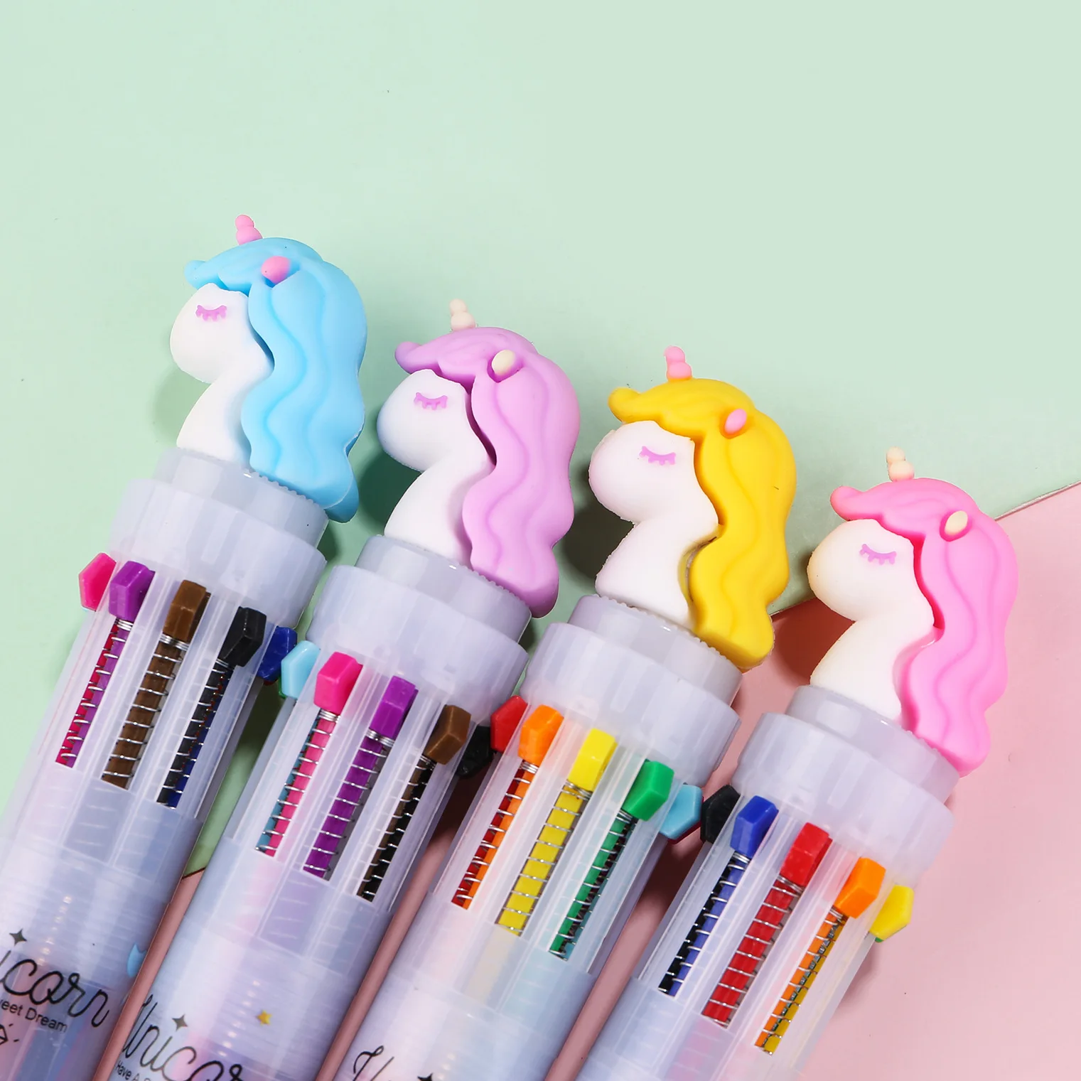 20Pcs/Lot Kawaii Rabbit Unicorn Multi-color Ballpoint Pen 10 In 1 Ball Pens Glitter Lovely Animal Pen School Stationery Gifts
20Pcs/Lot Kawaii Rabbit Unicorn Multi-color Ballpoint Pen 10 In 1 Ball Pens Glitter Lovely Animal Pen School Stationery Gifts