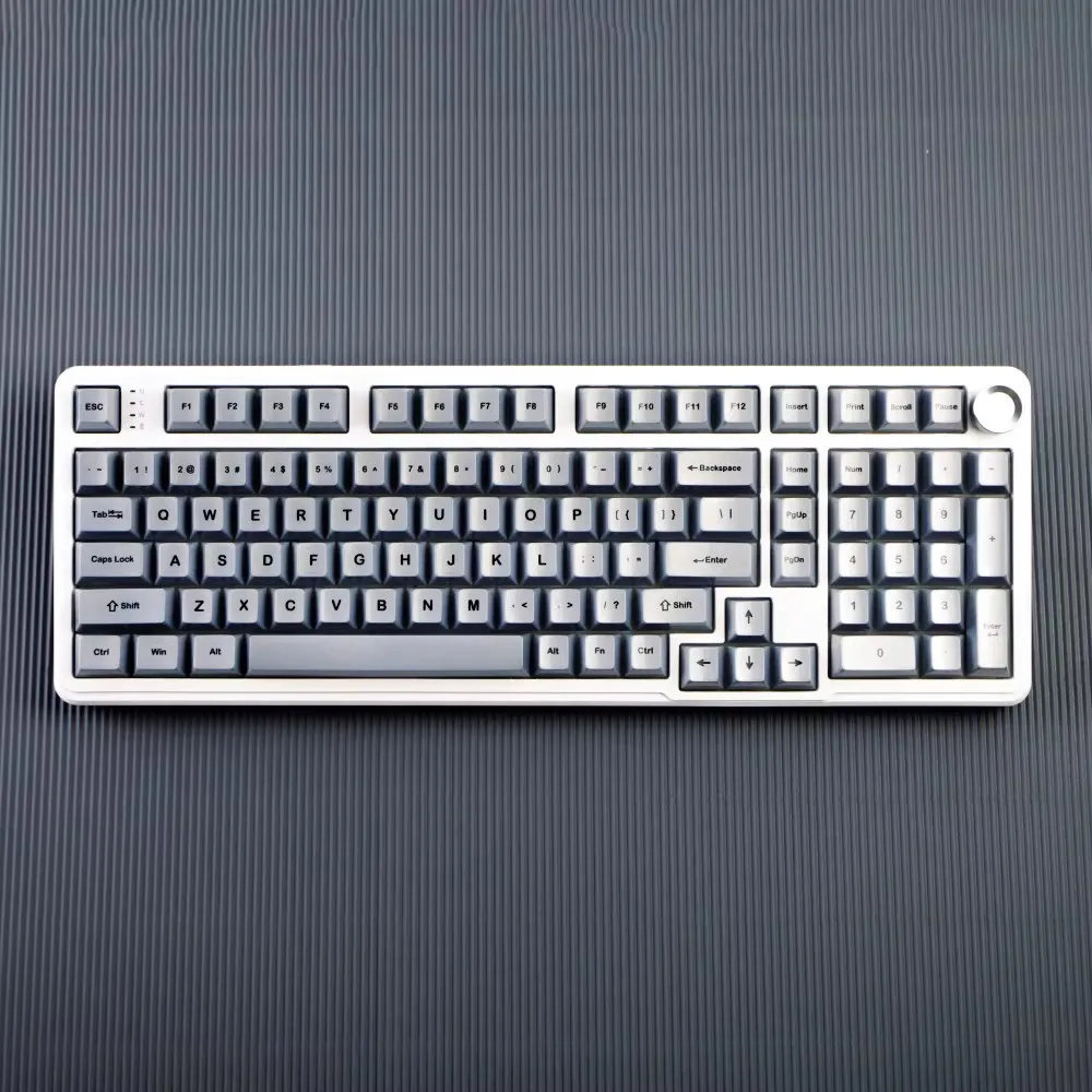 124 Keys/set Minimalist Metal Grey Theme Keycaps PBT Dye Sublimation Key Caps For MX Switches Cherry Profile Keycap