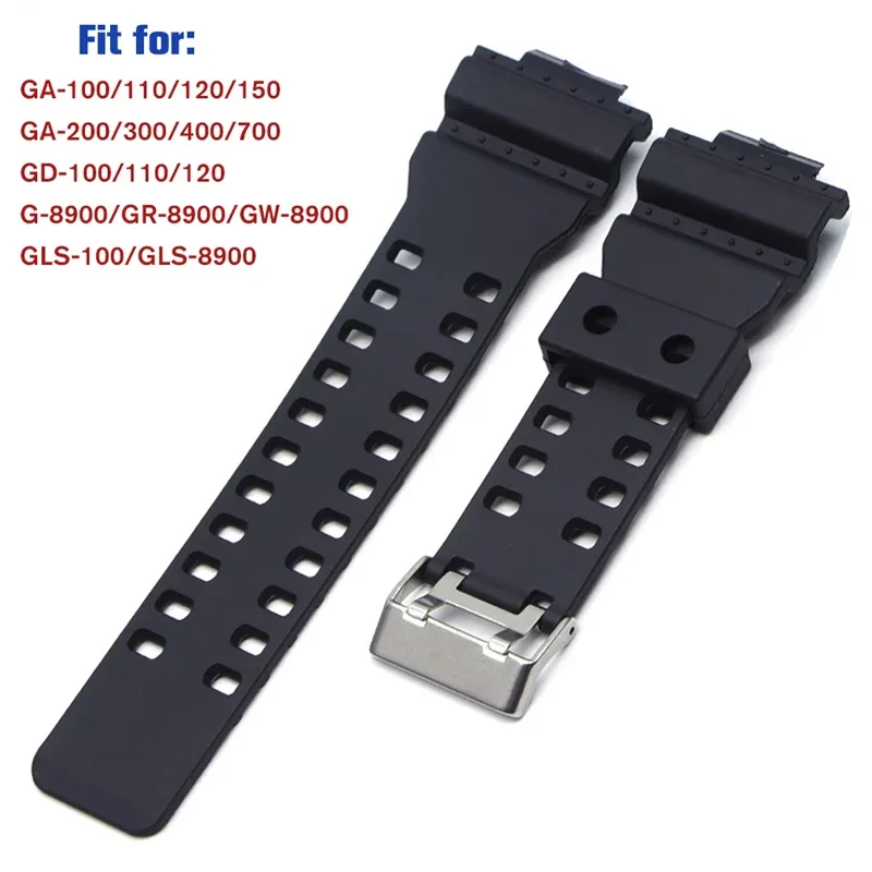 16mm Silicone Rubber Watch Strap for Casio for G Shock GD-100 G-8900 GA-120 Replacement Band Black Waterproof Watchbands
16mm Silicone Rubber Watch Strap for Casio for G Shock GD-100 G-8900 GA-120 Replacement Band Black Waterproof Watchbands