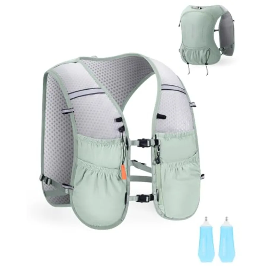 Running Hydration Vest Backpack with 2*500ML Soft Flask, Lightweight Trail Running Pack for Men Women, Adjustable No Bounce Hyd
Running Hydration Vest Backpack with 2*500ML Soft Flask, Lightweight Trail Running Pack for Men Women, Adjustable No Bounce Hyd