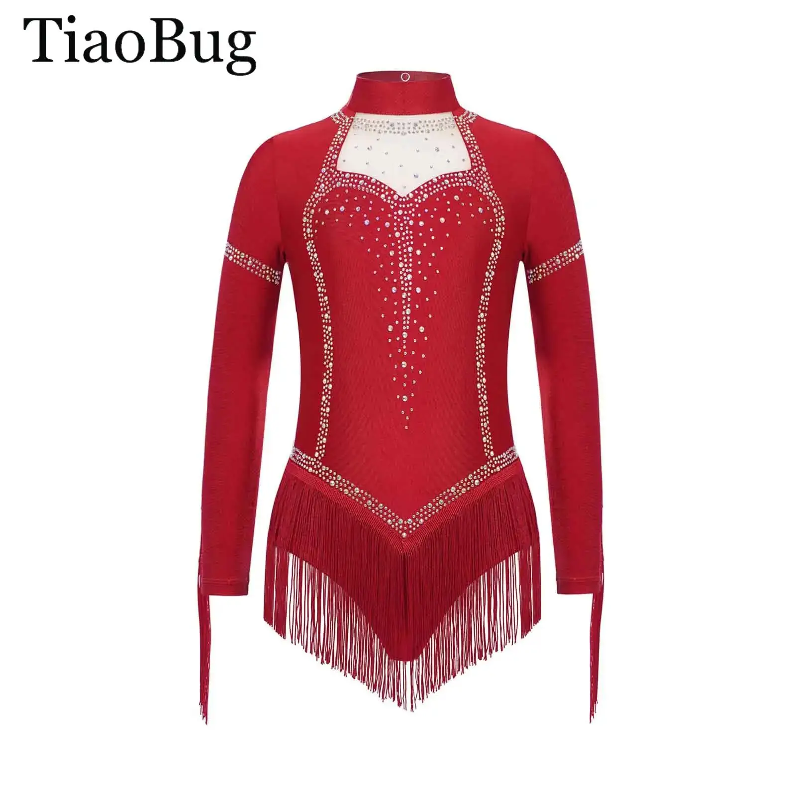 Girls Tassels Latin Dance Leotard Dress Long Sleeve Rhinestones Cha-Cha Tango Samba Salsa Dancewear Gymnastics Skating Jumpsuit
Girls Tassels Latin Dance Leotard Dress Long Sleeve Rhinestones Cha-Cha Tango Samba Salsa Dancewear Gymnastics Skating Jumpsuit