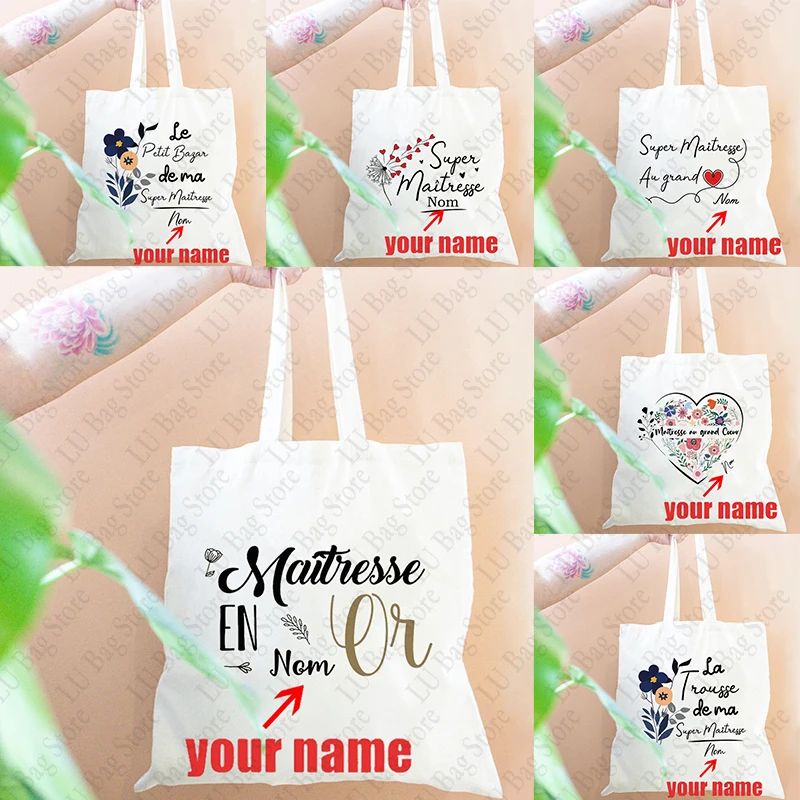 Sac Toile Personnalisé Nom Pour Maitresse - Cadeau Fin D'Année Scolaire Motif Fleurs Cintarurs - École Remerciement Éducatrice
Sac Toile Personnalisé Nom Pour Maitresse - Cadeau Fin D'Année Scolaire Motif Fleurs Cintarurs - École Remerciement Éducatrice