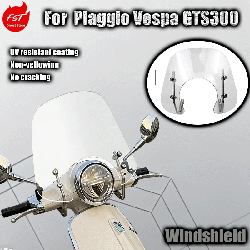Для Piaggio Vespa GTS300 Spring 150: модифицированное импортное ветровое стекло, защита для груди, передний ветровик.
Для Piaggio Vespa GTS300 Spring 150: модифицированное импортное ветровое стекло, защита для груди, передний ветровик.