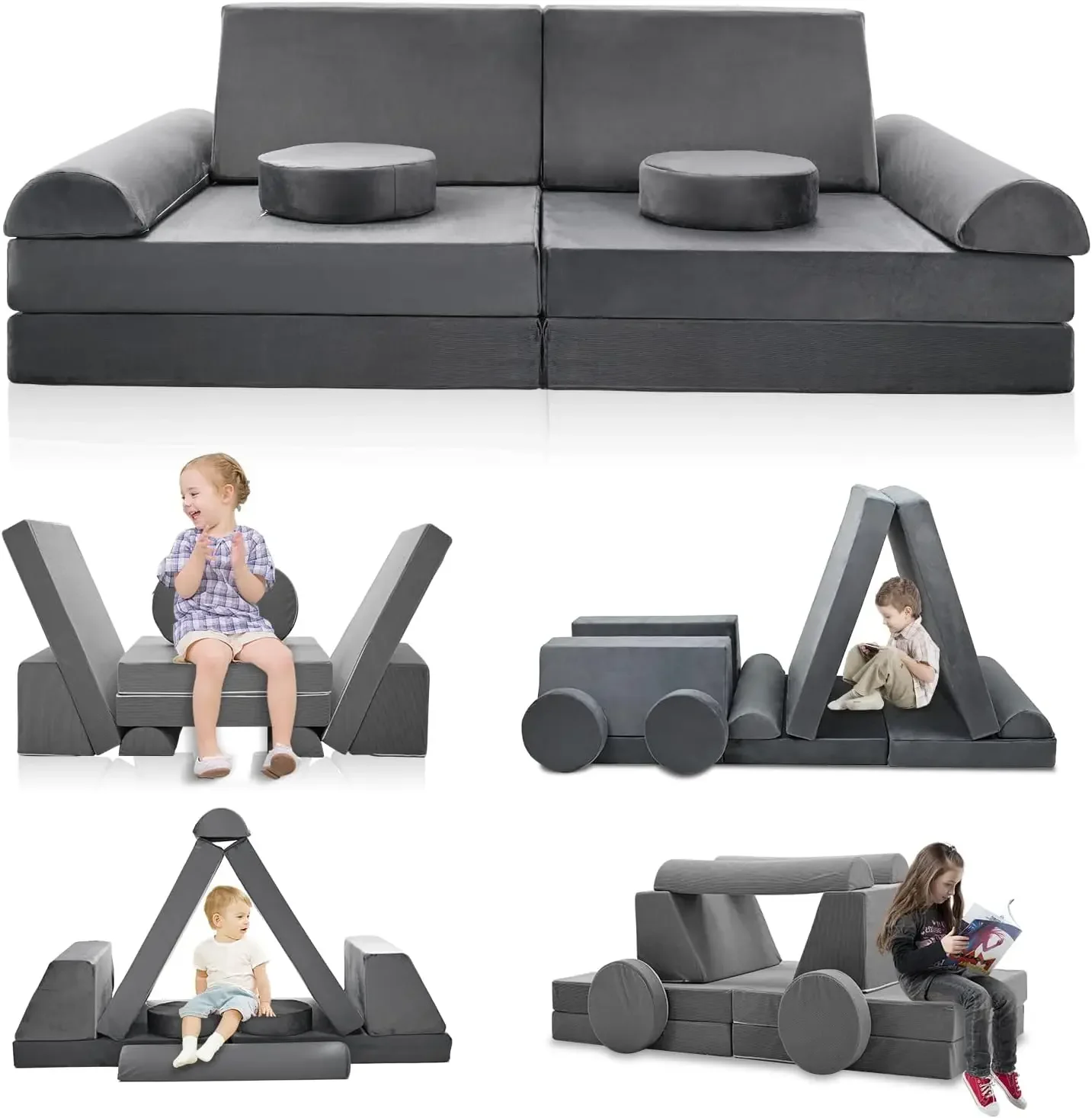 Modular Kids Play Couch, Large Sectional Foam Toddler Floor Sofa Couch for Building Fort Play, Child Convertible Sofa for Playro
Modular Kids Play Couch, Large Sectional Foam Toddler Floor Sofa Couch for Building Fort Play, Child Convertible Sofa for Playro