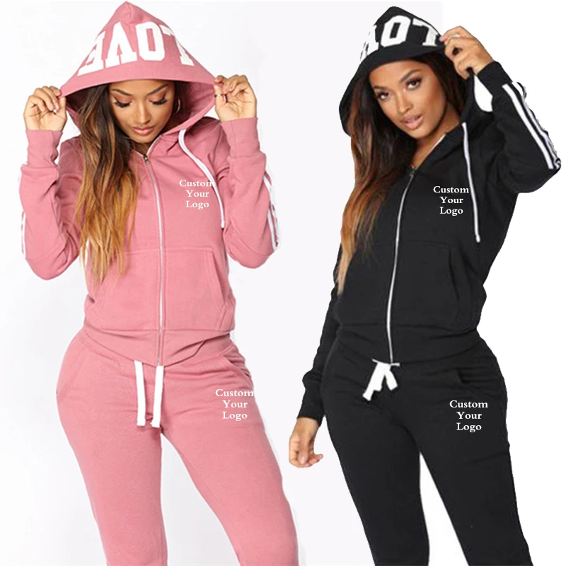 Custom Logo Women Sports Wear Jogging Suits Fashion Ladies Hooded Tracksuit Set Clothes Hoodies+Sweatpants 2Pcs Sets
Custom Logo Women Sports Wear Jogging Suits Fashion Ladies Hooded Tracksuit Set Clothes Hoodies+Sweatpants 2Pcs Sets