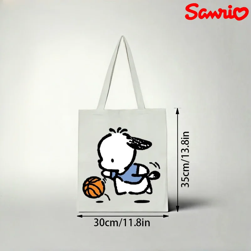 Холщовая сумка Sanrio Pochacco, 1 шт., повседневная сумка через плечо с баскетбольным принтом, экологичная многоразовая сумка
Холщовая сумка Sanrio Pochacco, 1 шт., повседневная сумка через плечо с баскетбольным принтом, экологичная многоразовая сумка