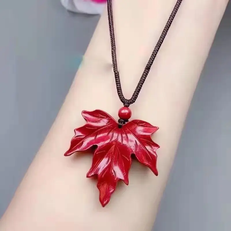 Natural Fidelity Cinnabar Pendant Lucky Bag Maple Leaf Pendant Purple Gold Sand Necklace Natal Year Gift
Natural Fidelity Cinnabar Pendant Lucky Bag Maple Leaf Pendant Purple Gold Sand Necklace Natal Year Gift