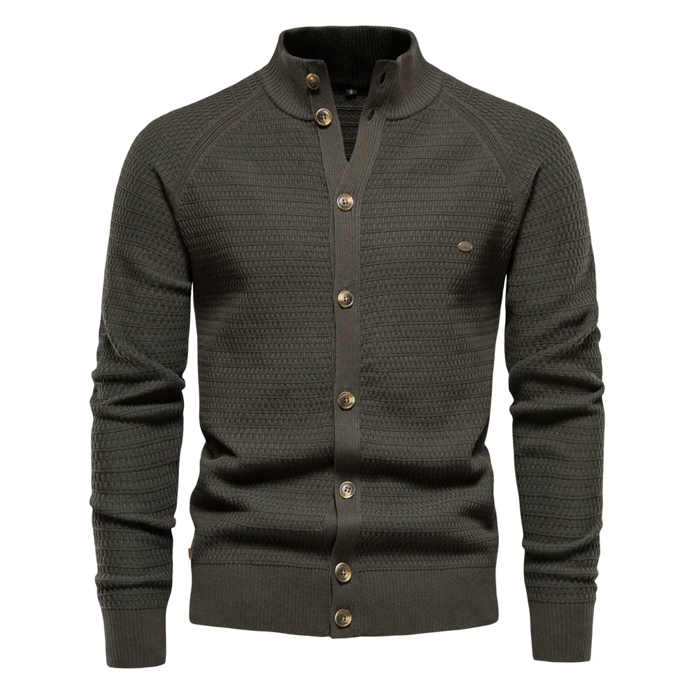 2026 Knitted Mens Cardigan Cotton High Quality Button Mock Neck Sweater for Men New Winter Fashion Designer Cardigans Men
2026 Knitted Mens Cardigan Cotton High Quality Button Mock Neck Sweater for Men New Winter Fashion Designer Cardigans Men