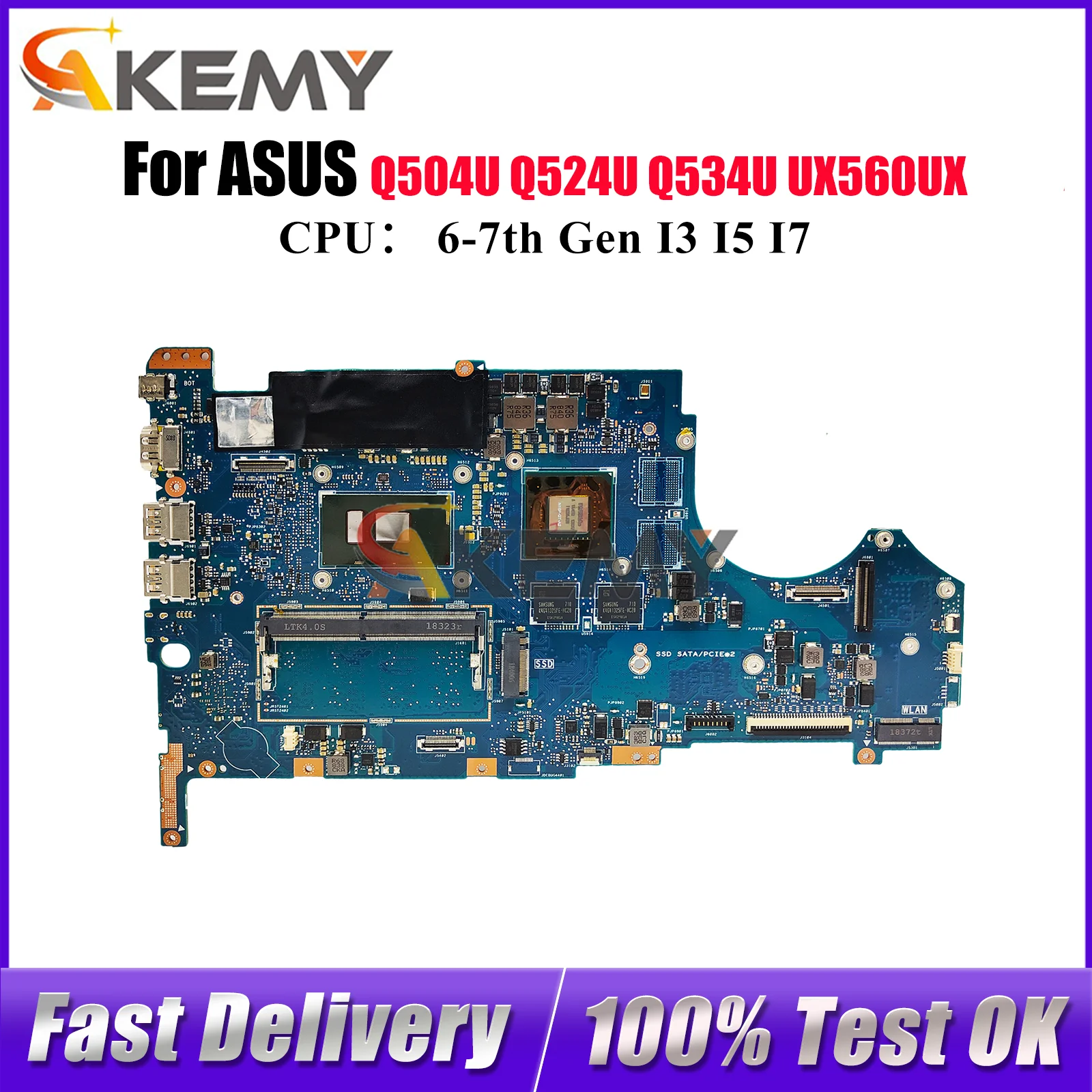 UX560UX Laptop Motherboard For ASUS ZenBook UX560UXK UX560U Q504U UX560UQ UX560UQK Q524U Q534U UX560UX Mainboard W/ I3 I5 I7 CPU
UX560UX Laptop Motherboard For ASUS ZenBook UX560UXK UX560U Q504U UX560UQ UX560UQK Q524U Q534U UX560UX Mainboard W/ I3 I5 I7 CPU