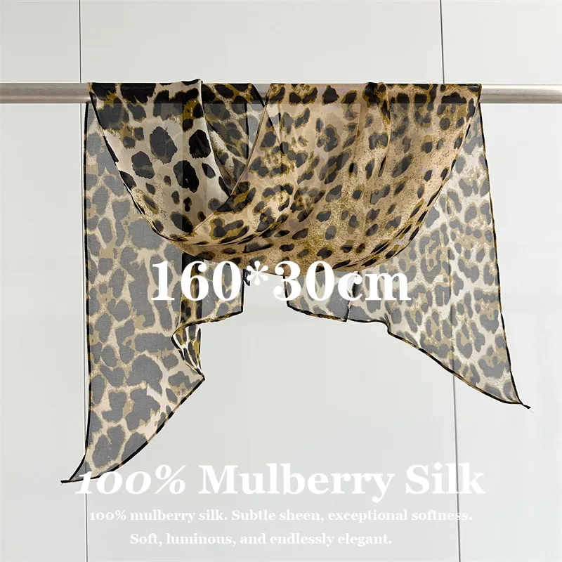 Natural Silk Bandana Women Summer Thin Breathable Silk Scarf Elegant Sunscreen Wrap Femme Leopard Print Big Shawl Fashion Gift
Natural Silk Bandana Women Summer Thin Breathable Silk Scarf Elegant Sunscreen Wrap Femme Leopard Print Big Shawl Fashion Gift