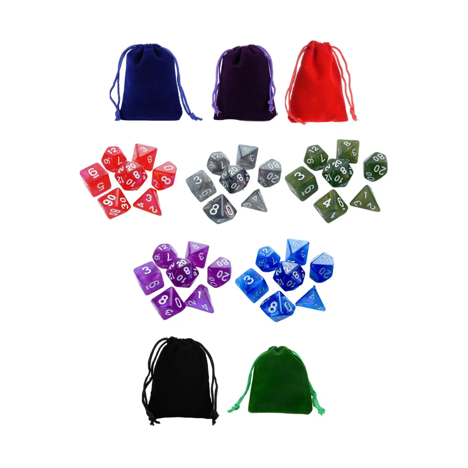 35Pcs Polyhedral Dices Set, Multi Sides Gaming Dices D20 D12 D10 D8 D6 D4 for Party Supplies Tabletop Game
35Pcs Polyhedral Dices Set, Multi Sides Gaming Dices D20 D12 D10 D8 D6 D4 for Party Supplies Tabletop Game