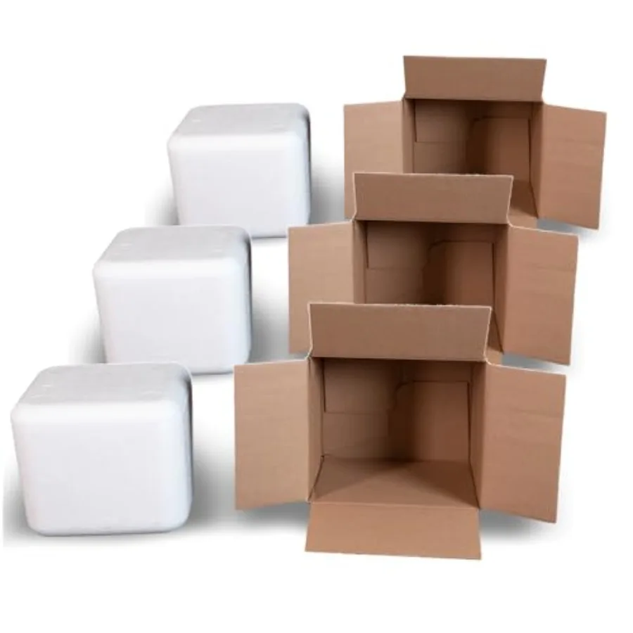 EPS Foam Cooler Outside Dimensions: 9" x 8" x 7.5" with Shipping Box - 3 Pack, Protective, Thermal, Insulated, Biodegradable, R
EPS Foam Cooler Outside Dimensions: 9" x 8" x 7.5" with Shipping Box - 3 Pack, Protective, Thermal, Insulated, Biodegradable, R