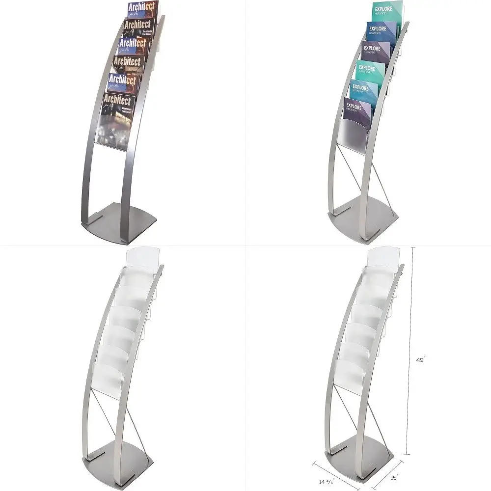 Contemporary Floor Display, Magazine Size, Silver, 49 x 13 x 161 2 693145
Contemporary Floor Display, Magazine Size, Silver, 49 x 13 x 161 2 693145