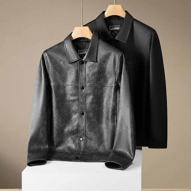 High Quality PU Leather Jacket Men Spring Autumn Collar Motorcycle Jackets Fashion Loose Casual Business Social Leather Jacket
High Quality PU Leather Jacket Men Spring Autumn Collar Motorcycle Jackets Fashion Loose Casual Business Social Leather Jacket