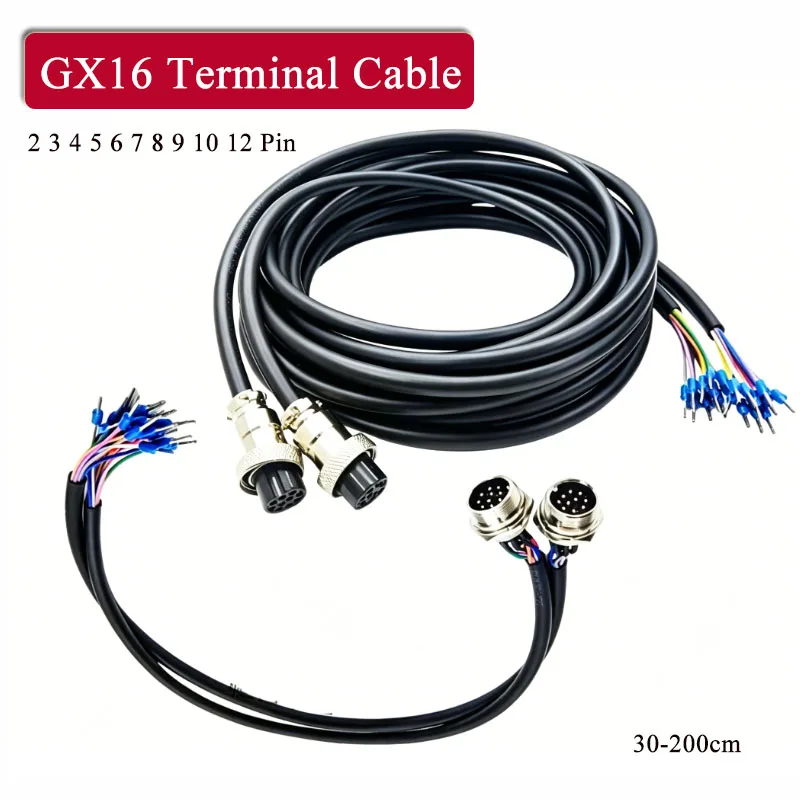 GX16 Aviation Connector Terminals Wire 2 3 4 5 6 7 8 9 10 12 Pin Aviation Welding Plug 16mm Male Female Docking Socket 30-200cm
GX16 Aviation Connector Terminals Wire 2 3 4 5 6 7 8 9 10 12 Pin Aviation Welding Plug 16mm Male Female Docking Socket 30-200cm