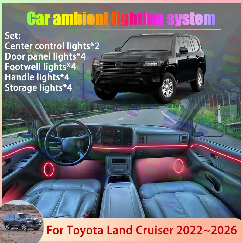 For Toyota Land Cruiser J300 VJA300 2022~2026 SUV 2/18 in 1 Car Atmosphere Light Lamp RGB Shade Ensemble Streamer Atmosphere Set
For Toyota Land Cruiser J300 VJA300 2022~2026 SUV 2/18 in 1 Car Atmosphere Light Lamp RGB Shade Ensemble Streamer Atmosphere Set