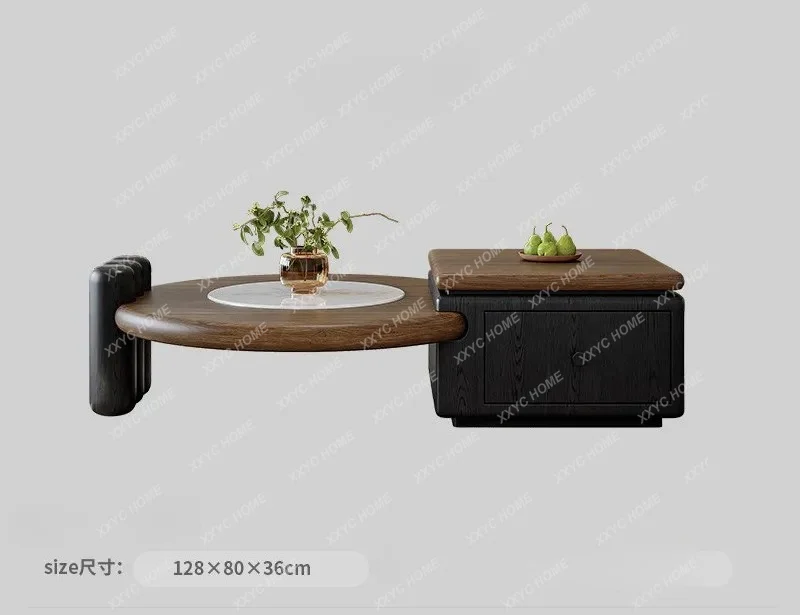 Medieval style solid wood coffee table can store high-end minimalist household square and circle combination
Medieval style solid wood coffee table can store high-end minimalist household square and circle combination
